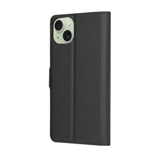 Techsuit - Leather Folio kinyitható tok - iPhone 15 Plus - Fekete