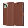Techsuit - Leather Folio kinyitható tok - iPhone 15 Plus - Barna