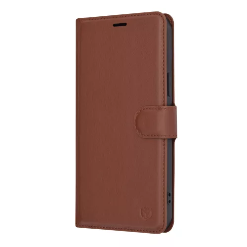 Techsuit - Leather Folio kinyitható tok - iPhone 15 Plus - Barna