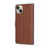 Techsuit - Leather Folio kinyitható tok - iPhone 15 Plus - Barna