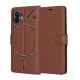 Techsuit - Leather Folio kinyitható tok - Nothing Phone (2) - Barna