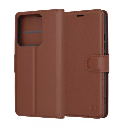 Techsuit - Leather Folio kinyitható tok - Xiaomi 14 - Barna