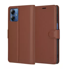 Techsuit - Leather Folio - Motorola Moto G14 - Brown