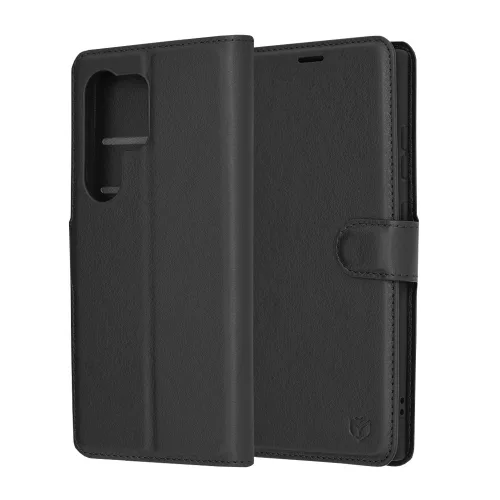 Techsuit - Leather Folio kinyitható tok - Samsung Galaxy S24 Ultra - Fekete