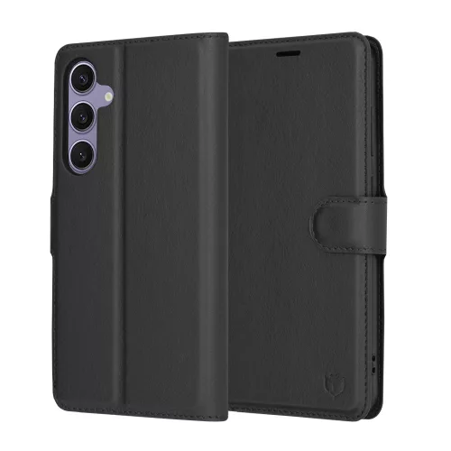 Techsuit - Leather Folio kinyitható tok - Samsung Galaxy S24 Plus - Fekete