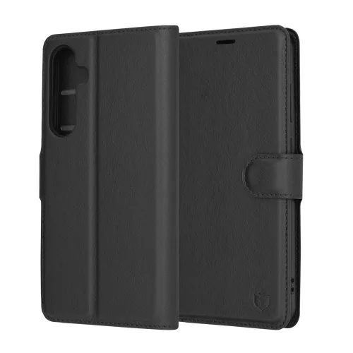 Techsuit - Leather Folio kinyitható tok - Samsung Galaxy S24 Plus - Fekete