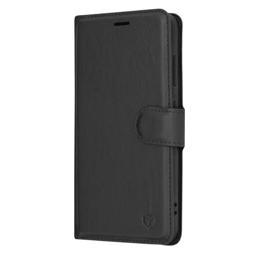 Techsuit - Leather Folio kinyitható tok - Samsung Galaxy S24 - Fekete
