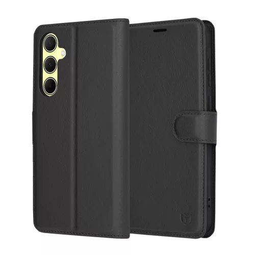 Techsuit - Leather Folio kinyitható tok - Samsung Galaxy A35 5G - Fekete