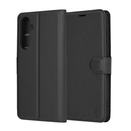 Techsuit - Leather Folio kinyitható tok - Samsung Galaxy A35 5G - Fekete