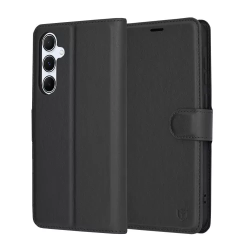 Techsuit - Leather Folio kinyitható tok - Samsung Galaxy A55 5G - Fekete