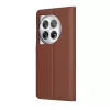 Techsuit - Leather Folio kinyitható tok - OnePlus 12 - Barna