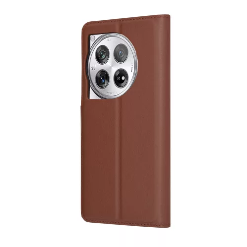 Techsuit - Leather Folio kinyitható tok - OnePlus 12 - Barna