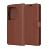 Techsuit - Leather Folio kinyitható tok - OnePlus 12 - Barna