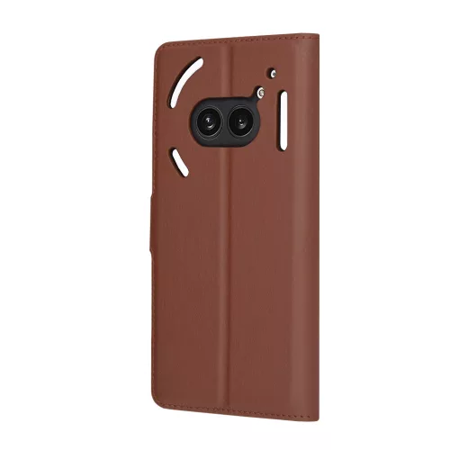 Techsuit - Leather Folio kinyitható tok - Nothing Phone (2a) / (2a) Plus - Barna
