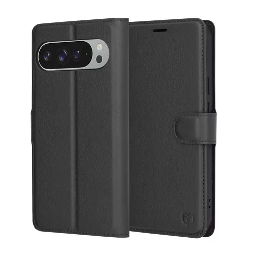 Techsuit - Leather Folio kinyitható tok - Google Pixel 9 Pro XL - Fekete