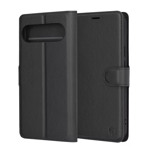 Techsuit - Leather Folio kinyitható tok - Google Pixel 9 Pro XL - Fekete