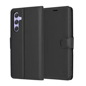   Techsuit - Leather Folio kinyitható tok - Samsung Galaxy A54 - Fekete