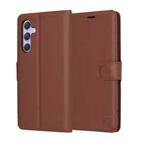   Techsuit - Leather Folio kinyitható tok - Samsung Galaxy A54 - Barna