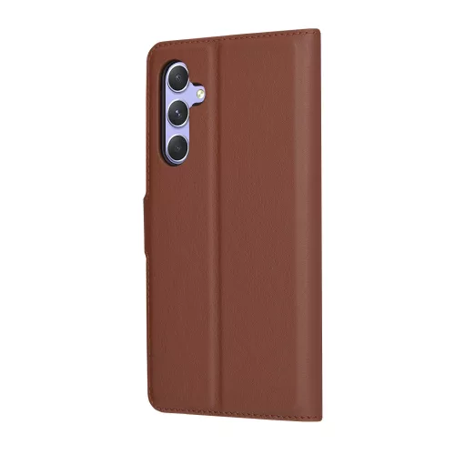 Techsuit - Leather Folio kinyitható tok - Samsung Galaxy A54 - Barna