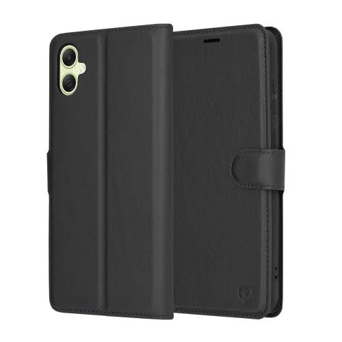 Techsuit - Leather Folio kinyitható tok - Samsung Galaxy A05 - Fekete
