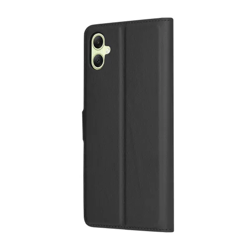 Techsuit - Leather Folio kinyitható tok - Samsung Galaxy A05 - Fekete