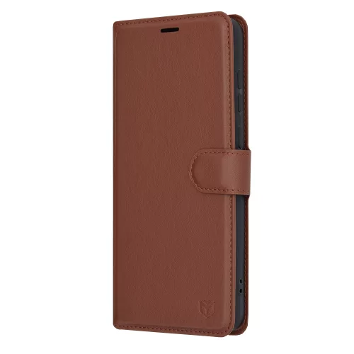 Techsuit - Leather Folio kinyitható tok - Samsung Galaxy A05 - Barna