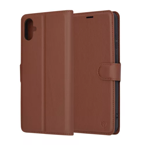 Techsuit - Leather Folio kinyitható tok - Samsung Galaxy A05 - Barna