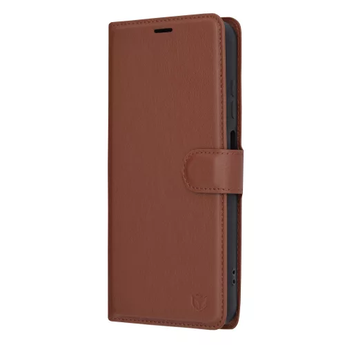 Techsuit - Leather Folio kinyitható tok - Samsung Galaxy A05s - Barna