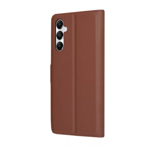 Techsuit - Leather Folio kinyitható tok - Samsung Galaxy A05s - Barna