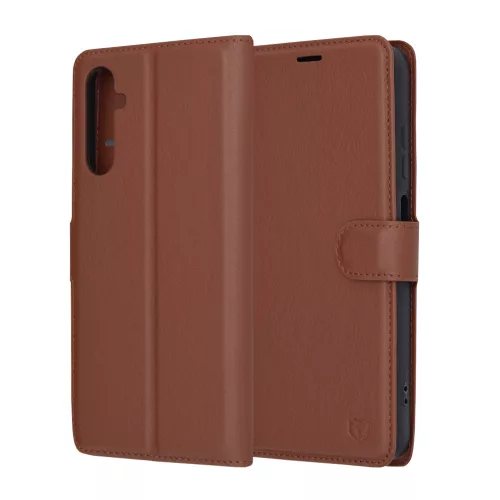 Techsuit - Leather Folio kinyitható tok - Samsung Galaxy A05s - Barna