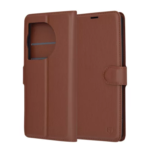 Techsuit - Leather Folio kinyitható tok - OnePlus 12R - Barna