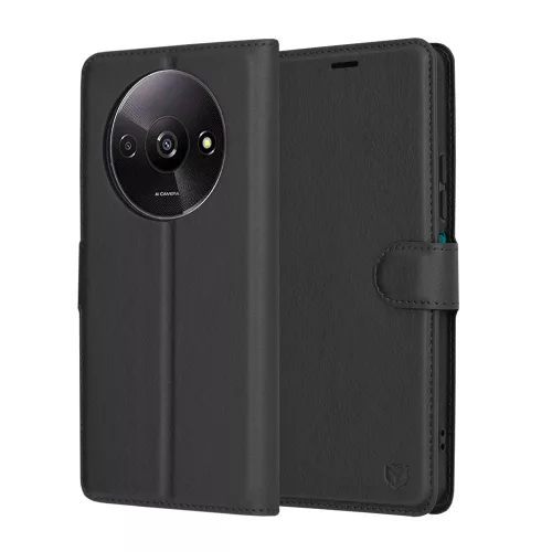Techsuit - Leather Folio kinyitható tok - Xiaomi Redmi A3 / Redmi A3x - Fekete
