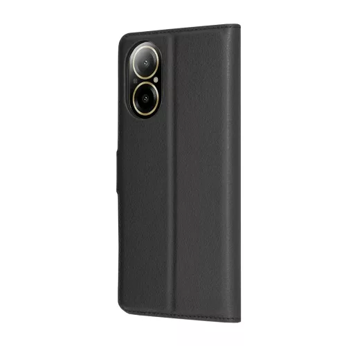 Techsuit - Leather Folio kinyitható tok - Realme C67 4G - Fekete