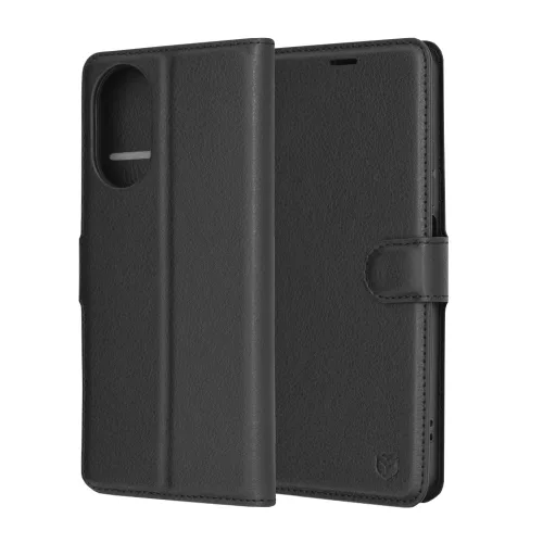 Techsuit - Leather Folio kinyitható tok - Realme C67 4G - Fekete