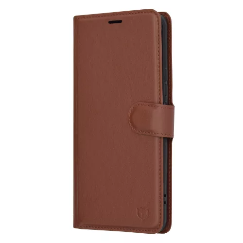 Techsuit - Leather Folio kinyitható tok - Honor Magic6 Pro - Barna