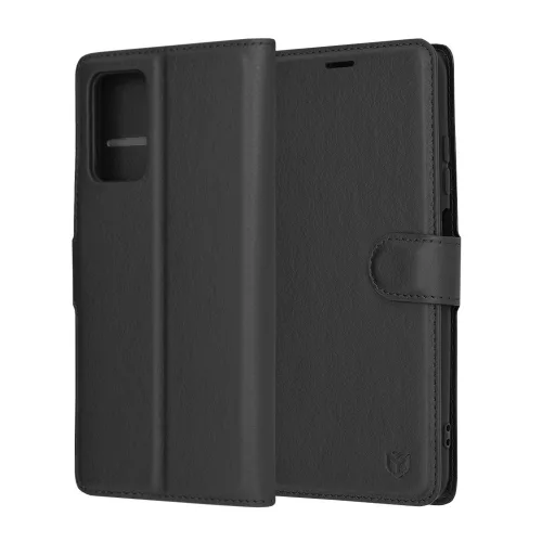 Techsuit - Leather Folio kinyitható tok - Xiaomi Redmi 10 / Redmi 10 2022 - Fekete