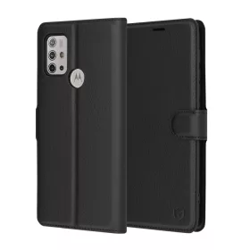   Techsuit - Leather Folio kinyitható tok - Motorola Moto G10 / Moto G20 / Moto G30 - Fekete
