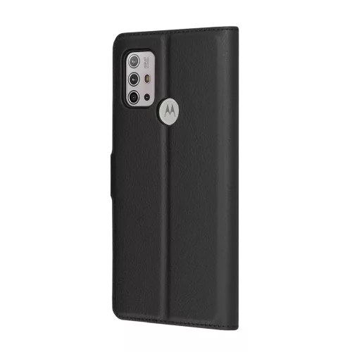 Techsuit - Leather Folio kinyitható tok - Motorola Moto G10 / Moto G20 / Moto G30 - Fekete