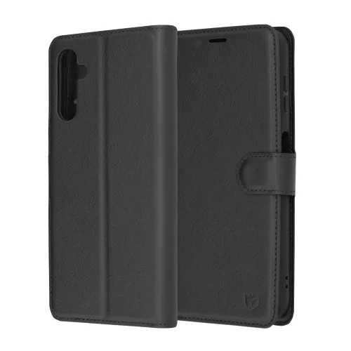 Techsuit - Leather Folio kinyitható tok - Samsung Galaxy A14 4G / A14 5G - Fekete