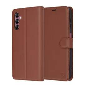   Techsuit - Leather Folio kinyitható tok - Samsung Galaxy A14 4G / A14 5G - Barna