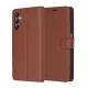 Techsuit - Leather Folio kinyitható tok - Samsung Galaxy A14 4G / A14 5G - Barna