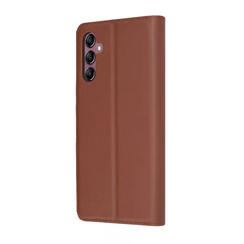 Techsuit - Leather Folio kinyitható tok - Samsung Galaxy A14 4G / A14 5G - Barna