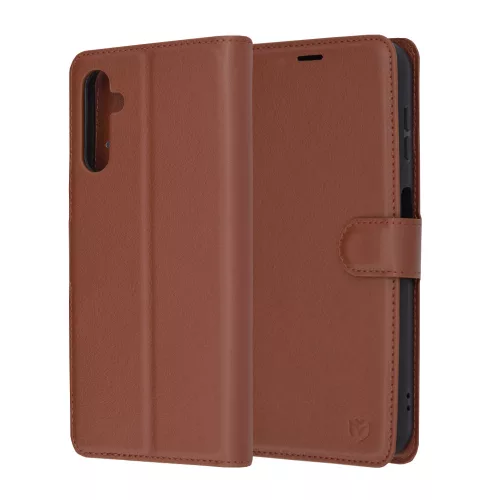 Techsuit - Leather Folio kinyitható tok - Samsung Galaxy A14 4G / A14 5G - Barna