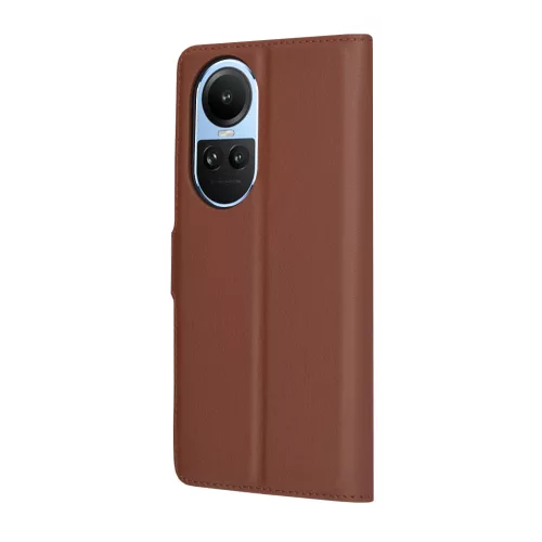 Techsuit - Leather Folio kinyitható tok - Oppo Reno10 / Reno10 Pro - Barna