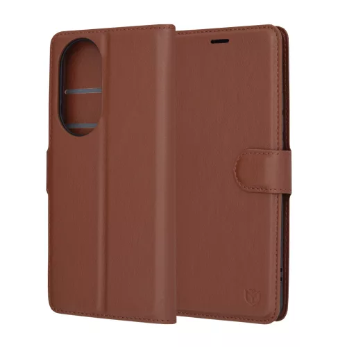 Techsuit - Leather Folio kinyitható tok - Oppo Reno10 / Reno10 Pro - Barna