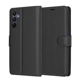   Techsuit - Leather Folio kinyitható tok - Samsung Galaxy A15 4G / A15 5G - Fekete