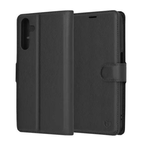 Techsuit - Leather Folio kinyitható tok - Samsung Galaxy A15 4G / A15 5G - Fekete