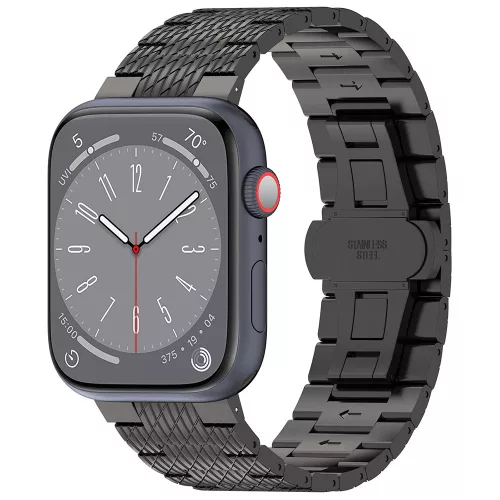 Techsuit - Watchband 32mm (W052) - Apple Watch 1/2/3/4/5/6/7/8/9/10/11/SE/SE 2/SE 3 (38/40/41/42mm) - Black
