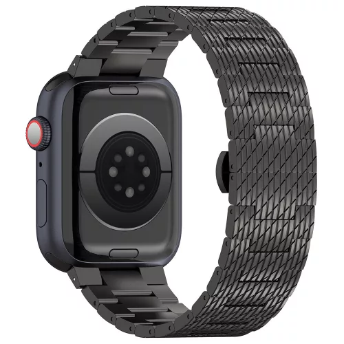 Techsuit - Watchband 32mm (W052) - Apple Watch 1/2/3/4/5/6/7/8/9/10/11/SE/SE 2/SE 3 (38/40/41/42mm) - Black