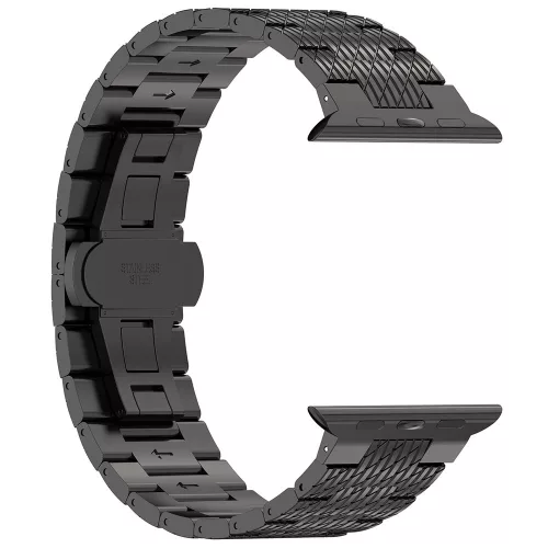 Techsuit - Watchband 32mm (W052) - Apple Watch 1/2/3/4/5/6/7/8/9/10/11/SE/SE 2/SE 3 (38/40/41/42mm) - Black